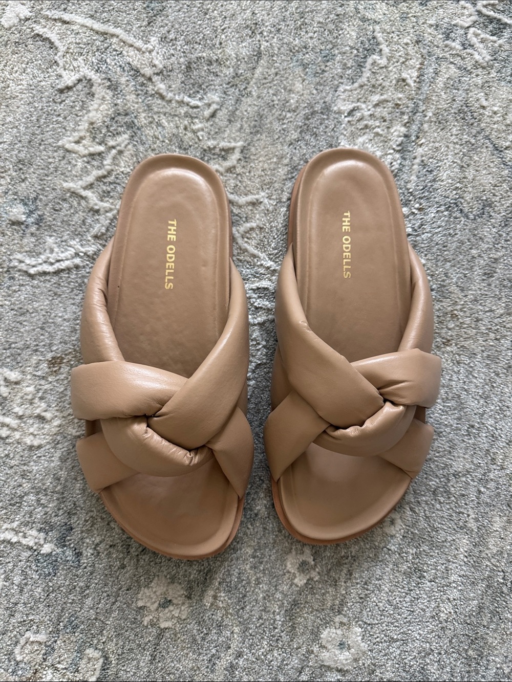 The Odells Women's Knotted Slide Sandals in Taupe